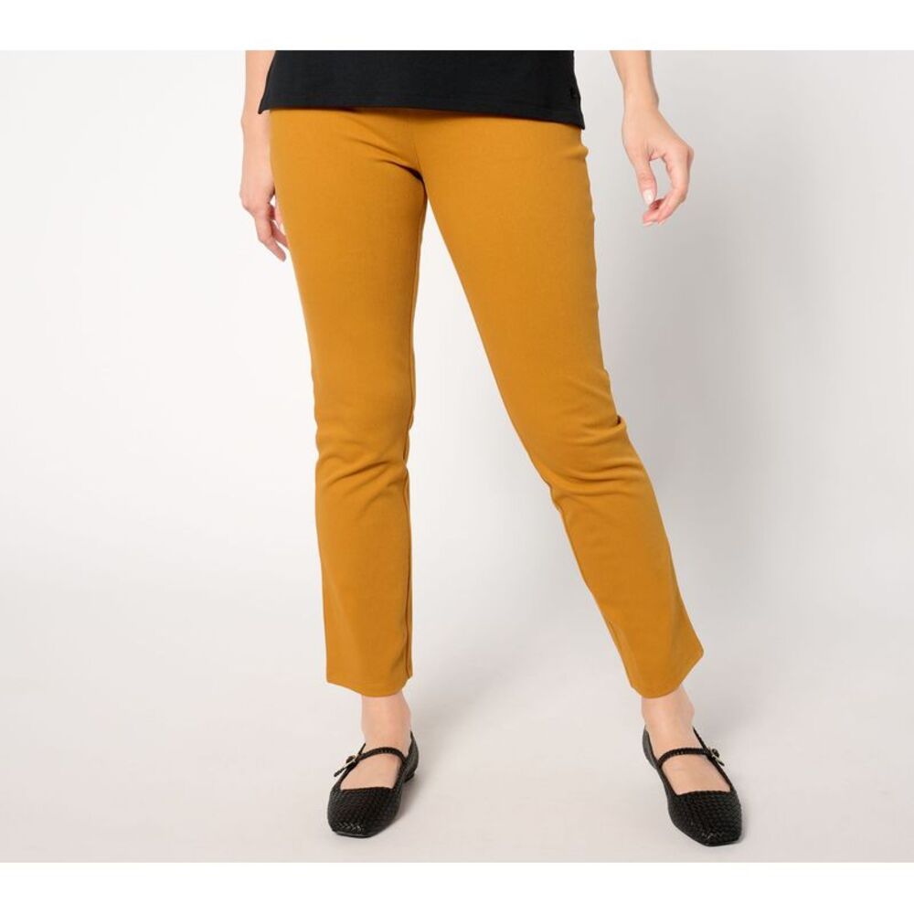 Women Control Women's Petite Pants 3XP With Prime Denim Slim Leg Orange